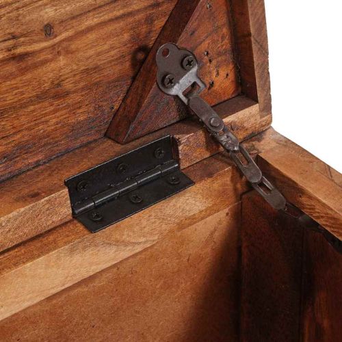 Кутия за съхранение със съхранение Кафяво Солидно мангово дърво