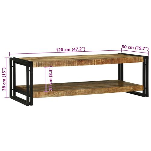 Масичка за кафе Кафяво 120 x 50 x 38 см Солидно мангово дърво