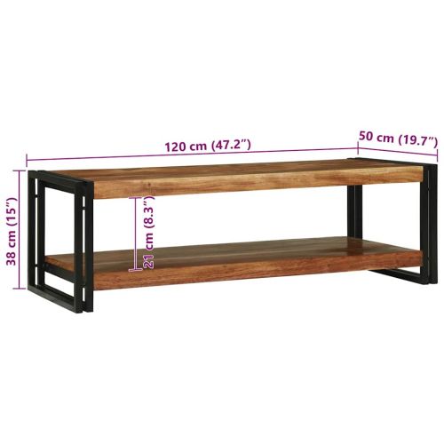 Масичка за кафе Кафяво 120 x 50 x 38 см Солидно акациево дърво