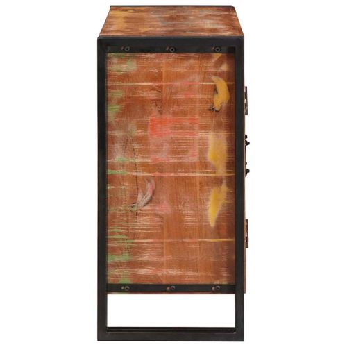 Стъклена витрина с врати Солидно рециклирано дърво и метал