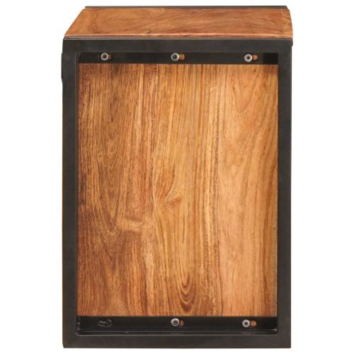 Винен рафт Кафяво 60 x 45 x 33 см Солидно акациево дърво