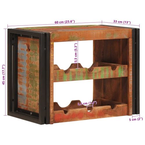 Винен рафт Кафяво 60 x 45 x 33 см Солидна рециклирана дървесина