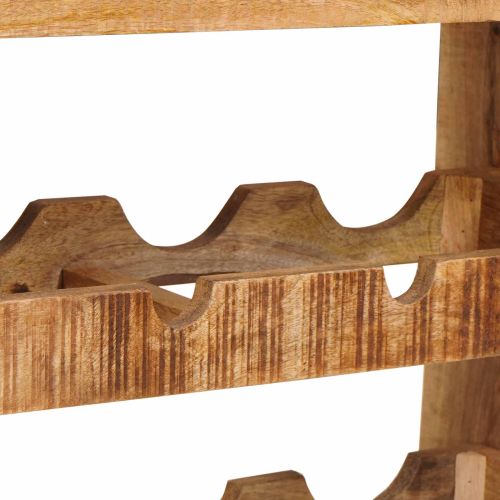 Винен рафт Кафяво 80 x 45 x 33 см Солидно грубо мангово дърво