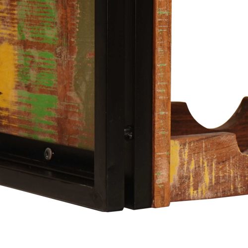 Винен рафт Кафяво 80 x 45 x 33 см Солидна рециклирана дървесина