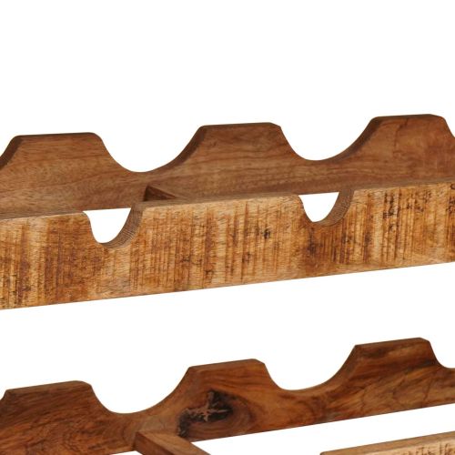 Винен рафт Кафяво 100 x 45 x 33 см Солидно грубо мангово дърво