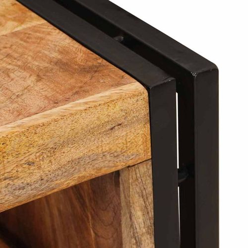 Винен рафт Кафяво 100 x 45 x 33 см Солидно грубо мангово дърво