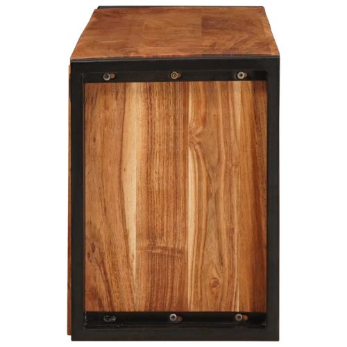 Винен рафт Кафяво 120 x 45 x 33 см Солидно акациево дърво