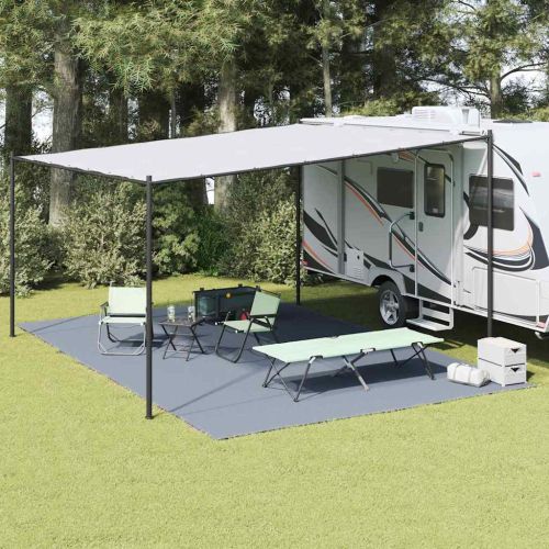 Килим за палатка Синьо и сиво 600 x 250 cm Полиетилен