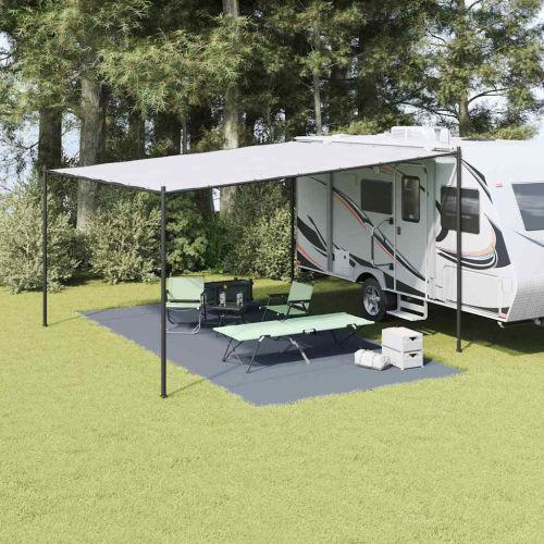 Килим за палатка Синьо и сиво 600 × 300 cm Полиетилен