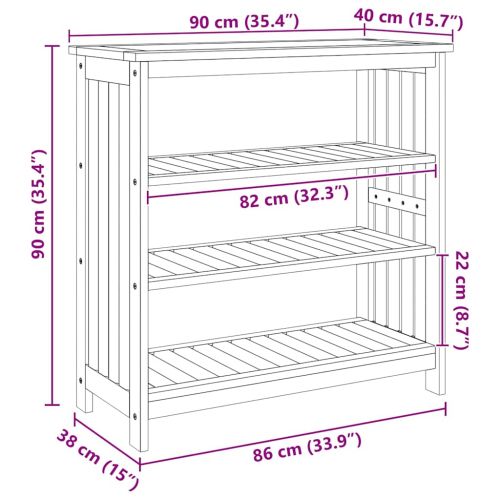 Градинско шкафче с рафт със съхранение Естествен 90 x 40 x 90см