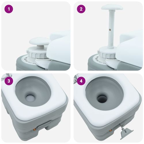 Къмпинг тоалетна Сив и бял 41,5 x 36,5 x 37,5 cm Полиетилен