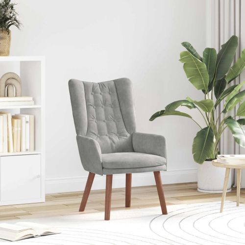 фотьойл Светлосиво 63 x 67 x 94 см Кадифе