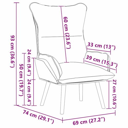 фотьойл Черно 69 x 74 x 93 см Тъкан и шперплат