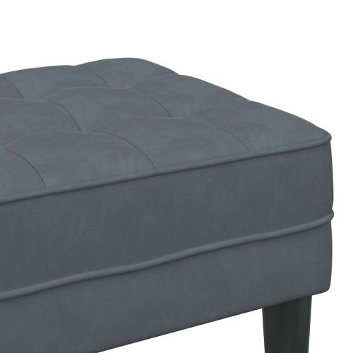 Пейка с възглавница Тъмен сив 113 x 57 x 39 см Кадифе