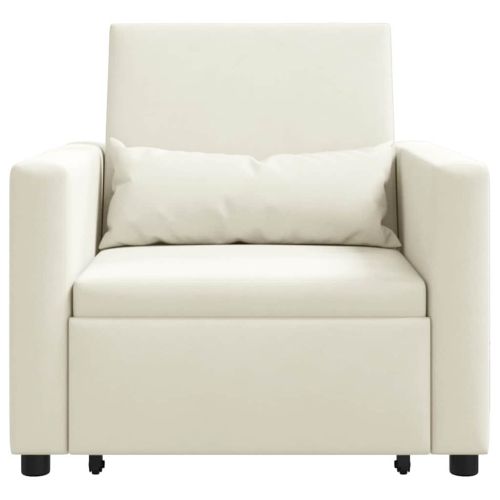 Разтегателен диван с единично легло с колела Крем Кадифе