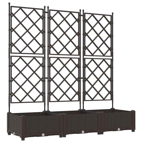 Градинска саксия 3 pcs Кафяво 120 x 40 x 125,5 см Пластмаса