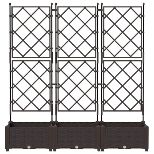 Градинска саксия 3 pcs Кафяво 120 x 40 x 125,5 см Пластмаса