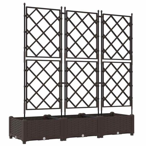 Градинска саксия 3 pcs Кафяво 120 x 40 x 125,5 см Пластмаса