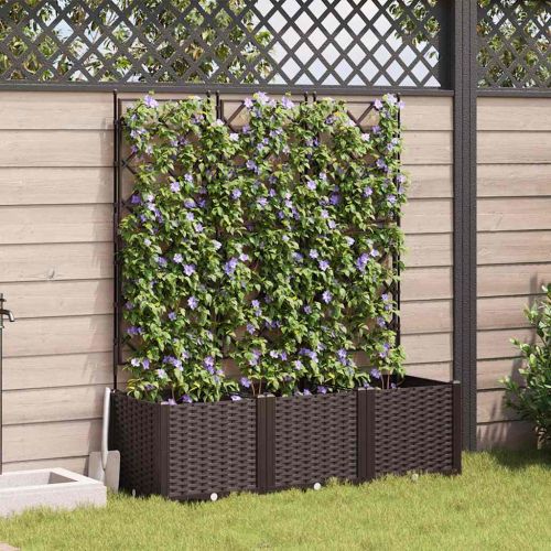 Градинска саксия 3 pcs Кафяво 120 x 40 x 143 см Пластмаса