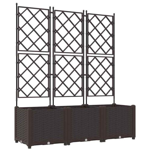 Градинска саксия 3 pcs Кафяво 120 x 40 x 143 см Пластмаса