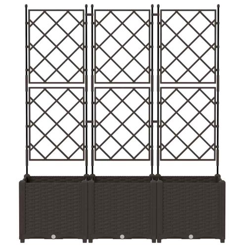 Градинска саксия 3 pcs Кафяво 120 x 40 x 143 см Пластмаса