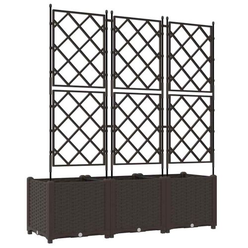 Градинска саксия 3 pcs Кафяво 120 x 40 x 143 см Пластмаса