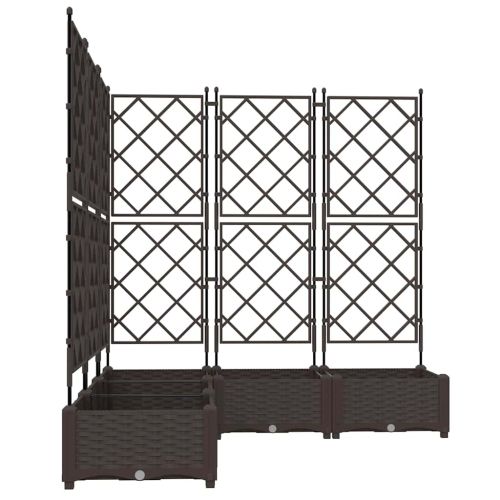 Градинска саксия 5 pcs Кафяво 120 x 120 x 125,5 см Пластмаса