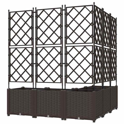 Градинска саксия 5 pcs Кафяво 120 x 120 x 143 см Пластмаса