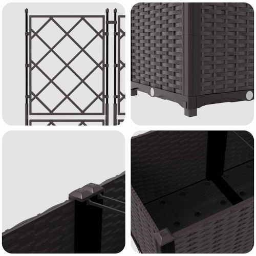 Градинска саксия 5 pcs Кафяво 120 x 120 x 143 см Пластмаса