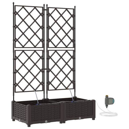 Градинска саксия 2 pcs Кафяво 80 x 40 x 126 см Пластмаса