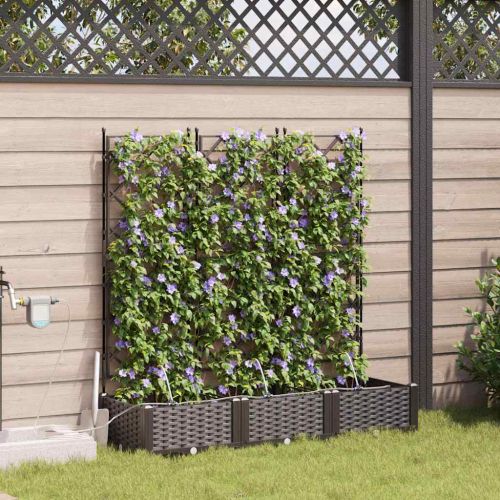 Градинска саксия 3 pcs Кафяво 120 x 40 x 126 см Пластмаса