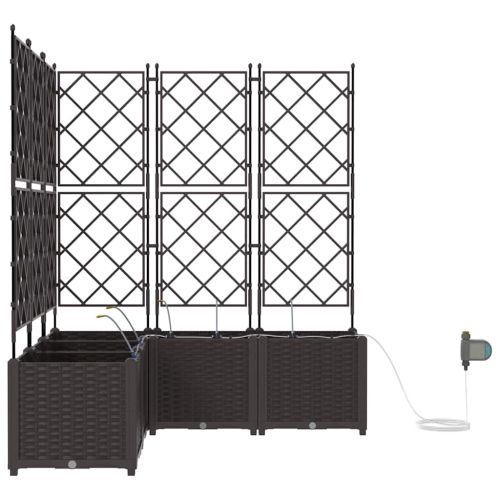 Градинска саксия 5 pcs Кафяво 120 x 120 x 142 см Пластмаса