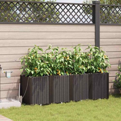 Градинска саксия 4 pcs Кафяво 160 x 40 x 52 см Пластмаса
