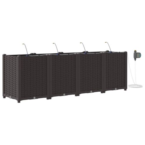 Градинска саксия 4 pcs Кафяво 160 x 40 x 52 см Пластмаса