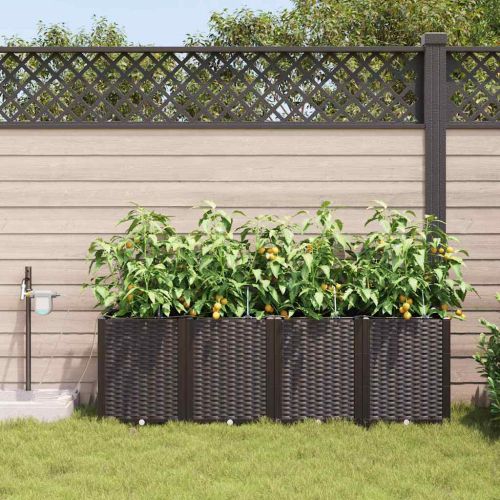 Градинска саксия 4 pcs Кафяво 160 x 40 x 52 см Пластмаса