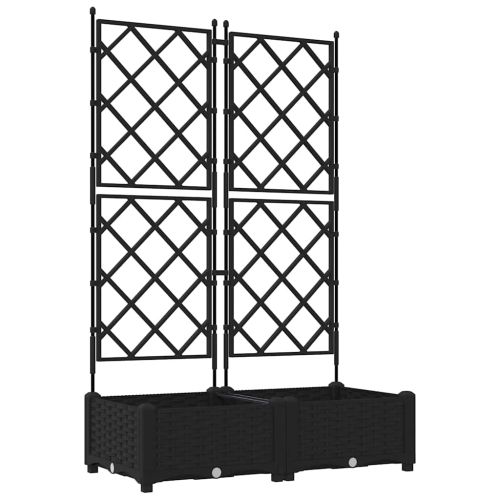 Градинска саксия 2 pcs Черен 80 x 40 x 125,5 см Пластмаса