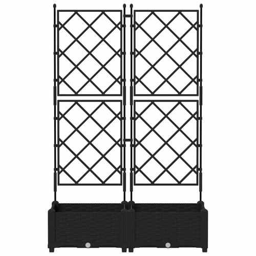 Градинска саксия 2 pcs Черен 80 x 40 x 125,5 см Пластмаса