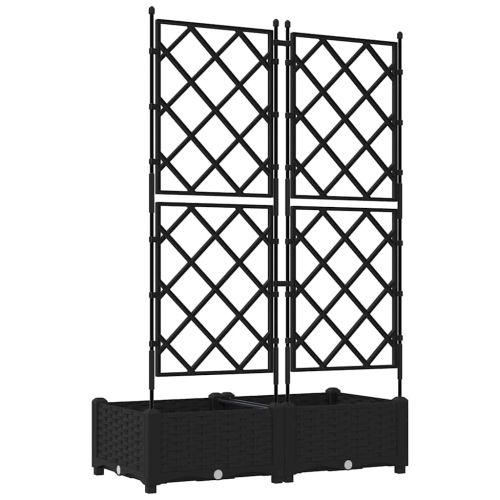 Градинска саксия 2 pcs Черен 80 x 40 x 125,5 см Пластмаса