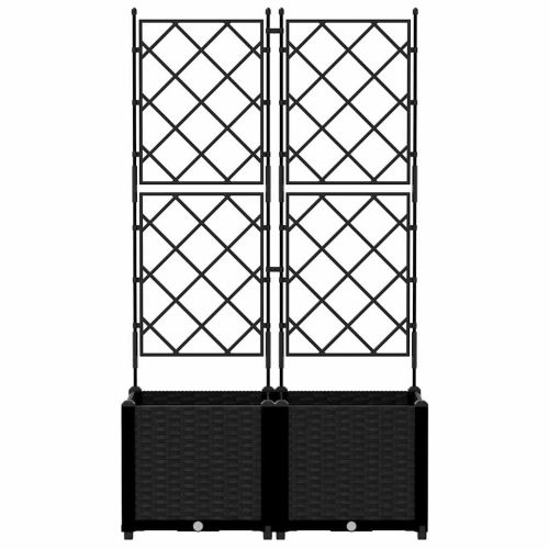 Градинска саксия 2 pcs Черен 80 x 40 x 143 см Пластмаса