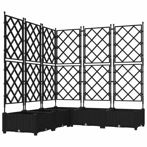 Градинска саксия 5 pcs Черен 120 x 120 x 125,5 см Пластмаса