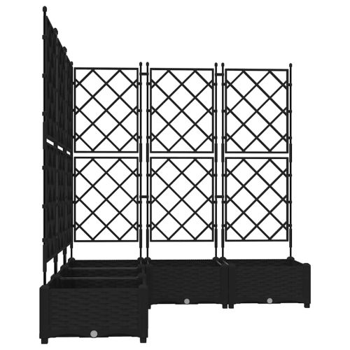 Градинска саксия 5 pcs Черен 120 x 120 x 125,5 см Пластмаса