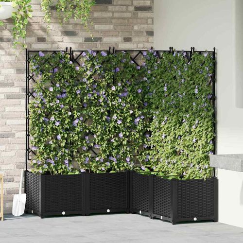 Градинска саксия 5 pcs Черен 120 x 120 x 143 см Пластмаса