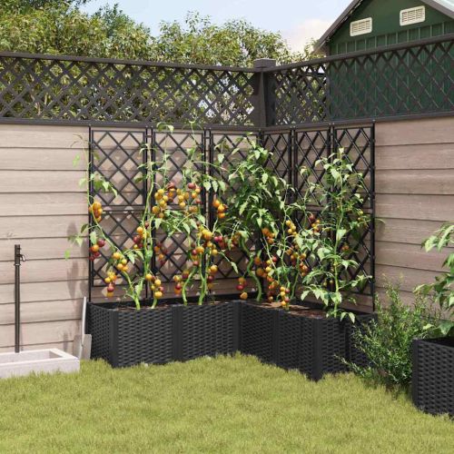 Градинска саксия 5 pcs Черен 120 x 120 x 143 см Пластмаса