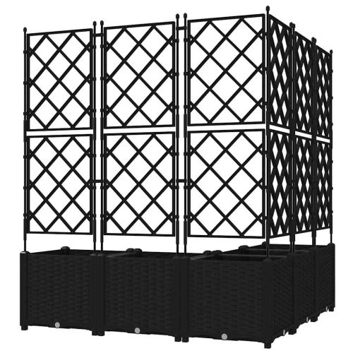Градинска саксия 5 pcs Черен 120 x 120 x 143 см Пластмаса