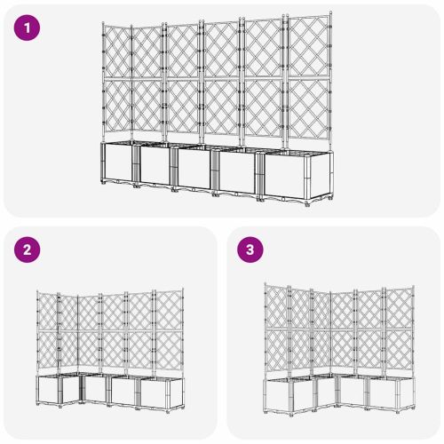Градинска саксия 5 pcs Черен 120 x 120 x 143 см Пластмаса