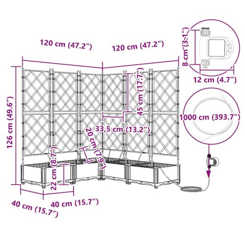 Градинска саксия 5 pcs Черен Пластмаса