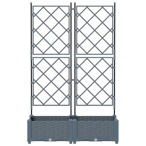 Градинска саксия 2 pcs Светло сиво 80 x 40 x 125,5 см Пластмаса