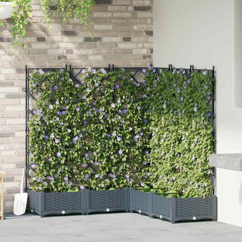 Градинска саксия 5 pcs Светло сиво 120 x 120 x 125,5 см
