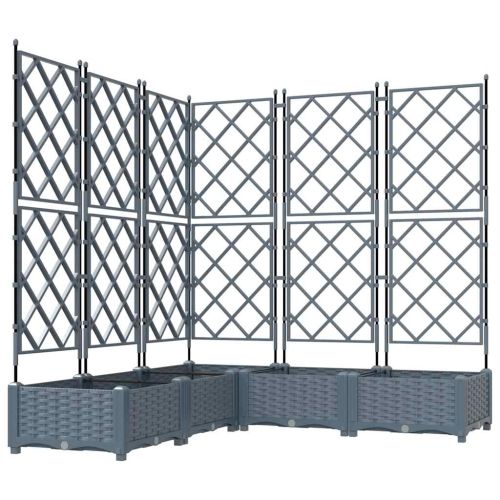 Градинска саксия 5 pcs Светло сиво 120 x 120 x 125,5 см
