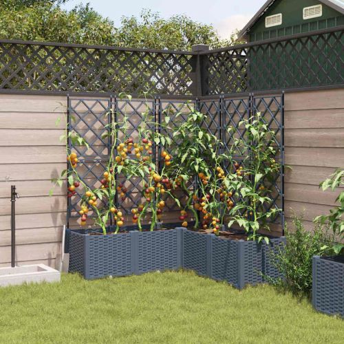 Градинска саксия 5 pcs Светло сиво 120 x 120 x 143 см Пластмаса